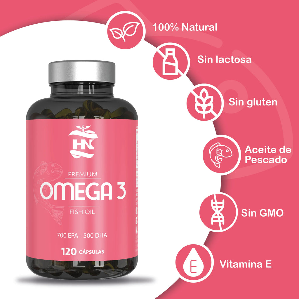 HN Healthy Nutrition Omega 3 Cápsulas 2000 mg – 240 Perlas y Vitamina E – Omega 3 con EPA (Ácido Eicosapentaenoico)