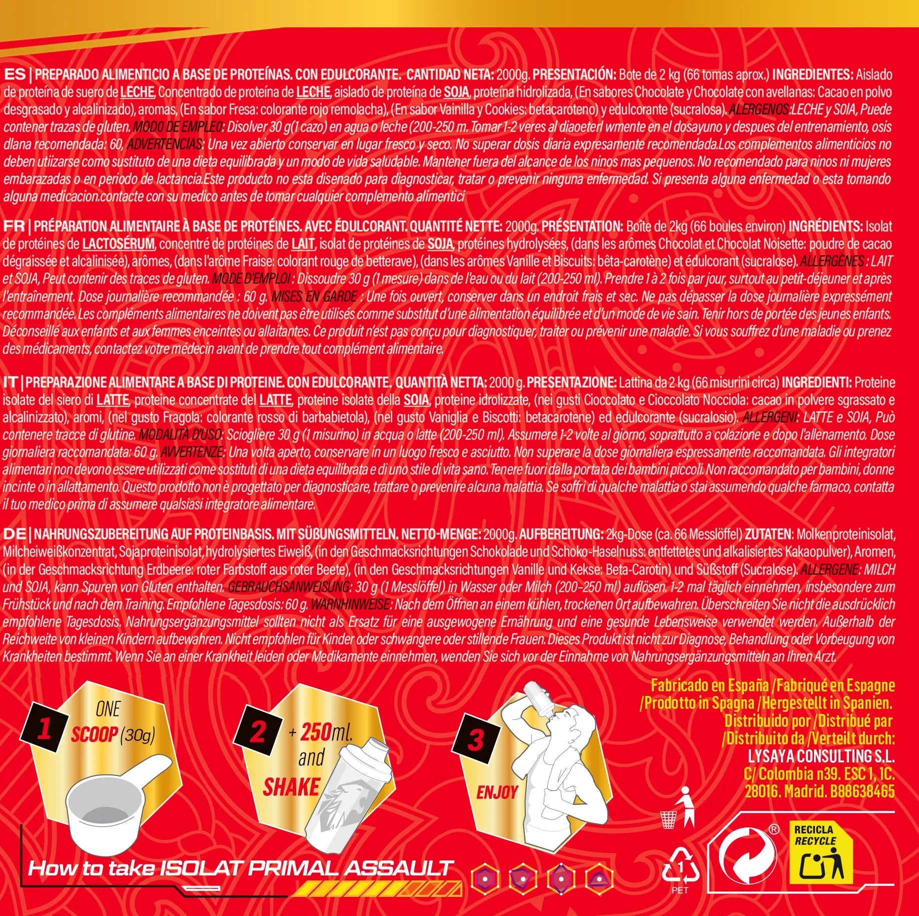 El aislado de proteína de suero Primal Assault es el más avanzado del mercado: la más alta calidad. Sin trucos ni ingredientes ocultos.