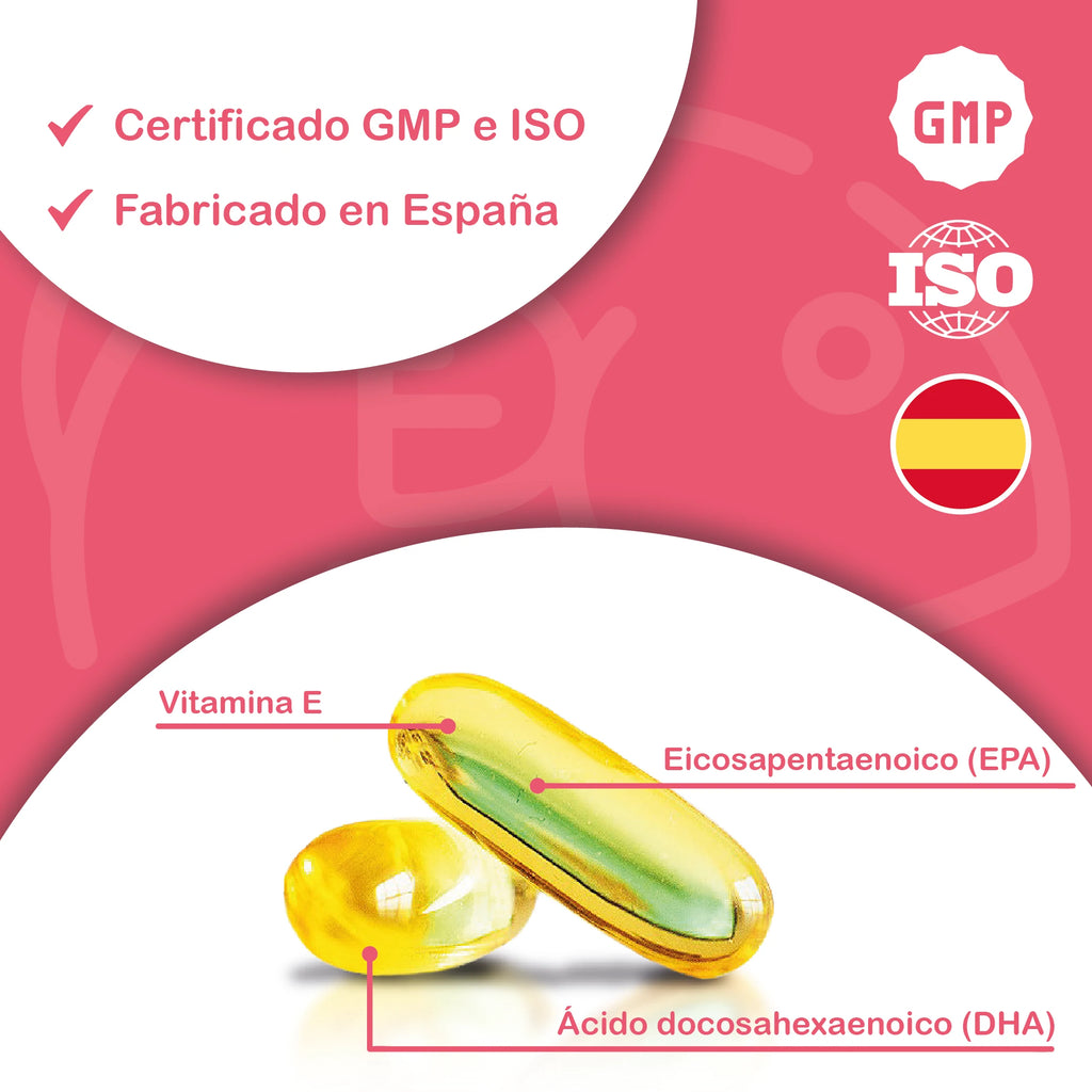 HN Healthy Nutrition Omega 3 Cápsulas 2000 mg – 240 Perlas y Vitamina E – Omega 3 con EPA (Ácido Eicosapentaenoico)
