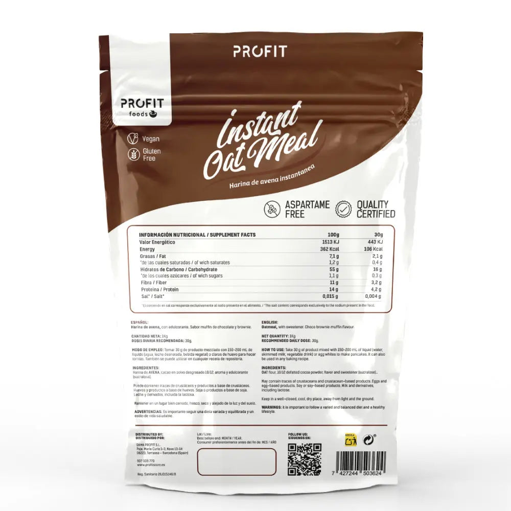 PROFIT Foods — Avena Instantánea de Alto Rendimiento | 1 Kg