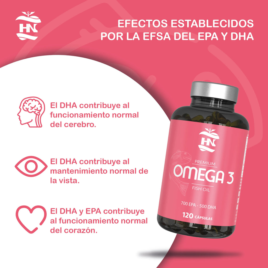 HN Healthy Nutrition Omega 3 Cápsulas 2000 mg – 240 Perlas y Vitamina E – Omega 3 con EPA (Ácido Eicosapentaenoico)