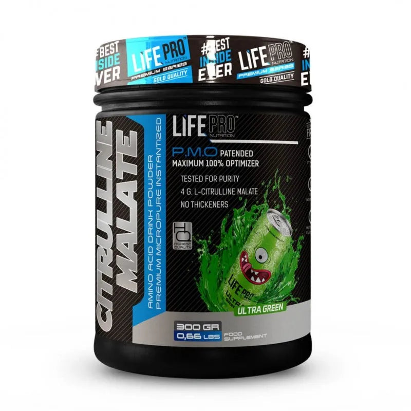 Life pro nutrition citrulina malato 300 g - aumenta el rendimiento muscular - aumenta la fuerza y la resistencia - disminuye la fatiga