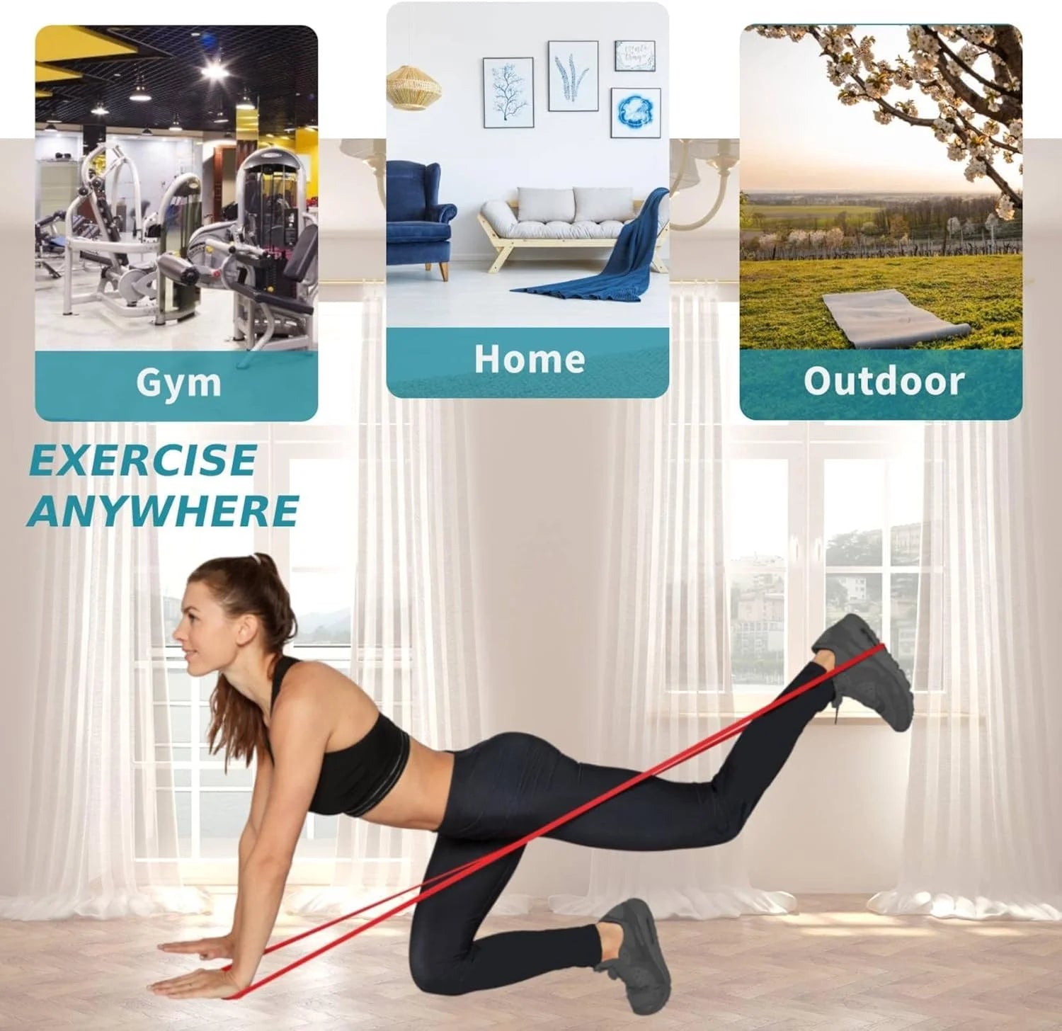 Banda de Resistencia de Alta Resistencia con 7 Niveles — Equipamiento de Entrenamiento de Agilidad para Gimnasio, Yoga y Pilates | Accesorios de Goma para Gimnasio en Casa
