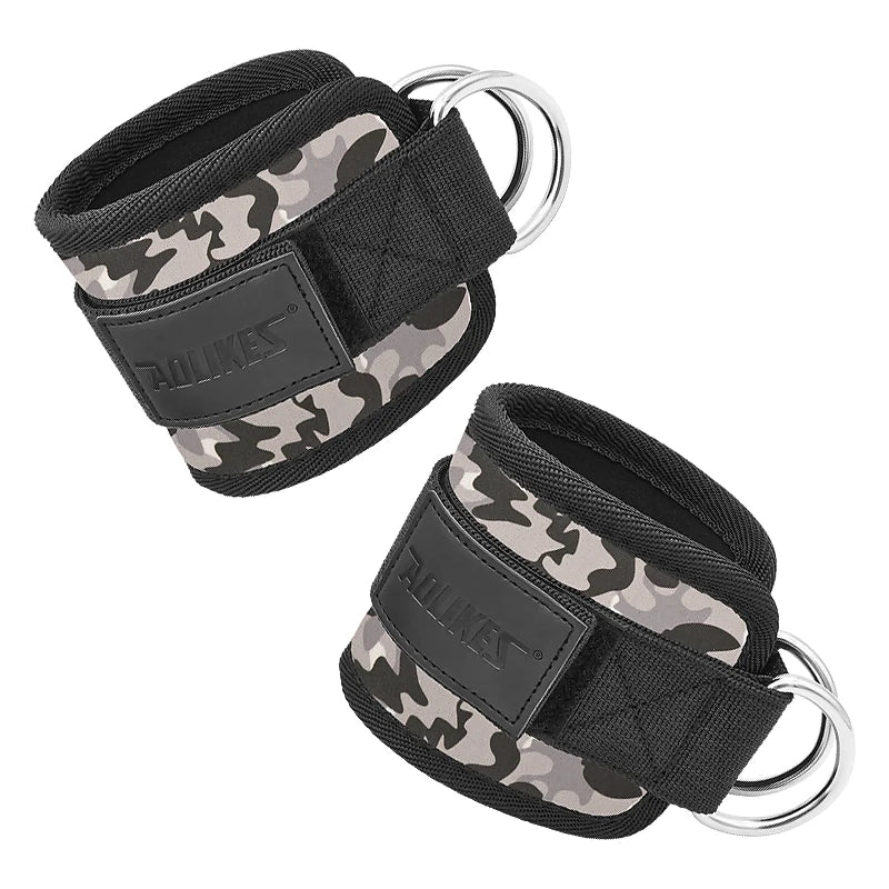 AOLIKES Tobilleras y Muñequeras acolchadas y ajustables con correas acolchadas y anilla en D para máquina de cable, ideales para ejercicios de glúteos