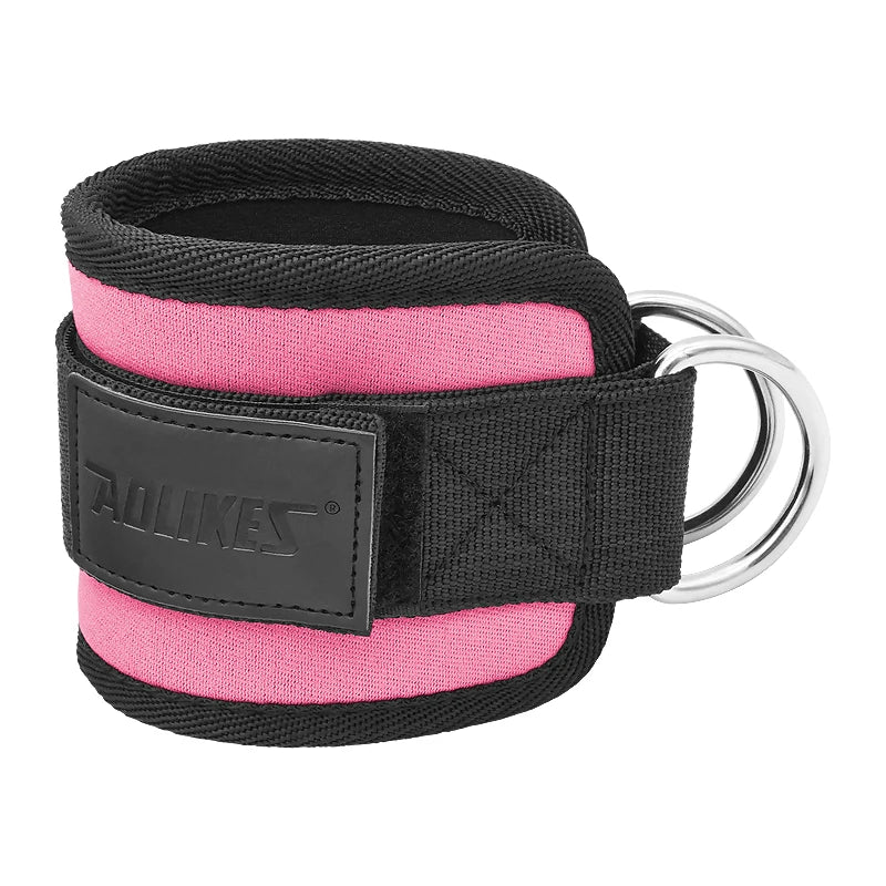 AOLIKES Tobilleras y Muñequeras acolchadas y ajustables con correas acolchadas y anilla en D para máquina de cable, ideales para ejercicios de glúteos