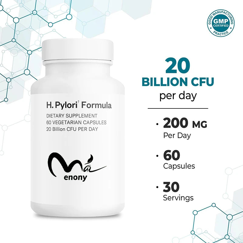 Fórmula H. pylori - suplemento natural probiótico - 60 cápsulas vegetarianas