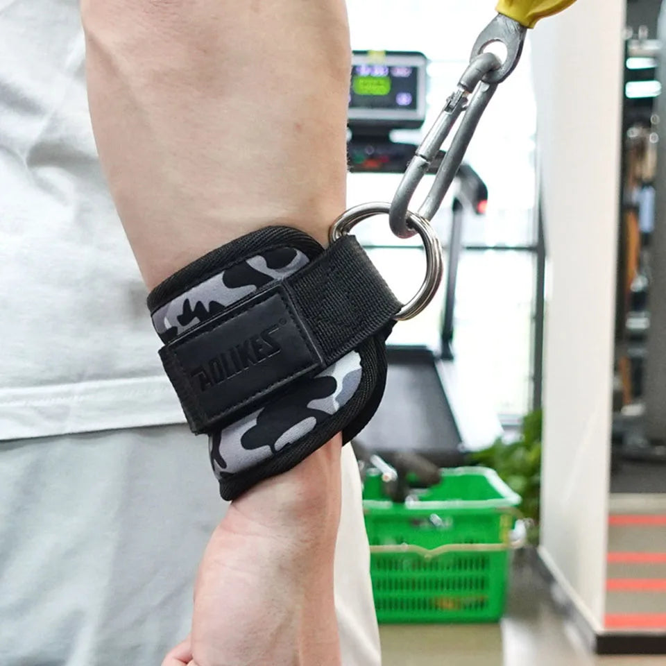AOLIKES Tobilleras y Muñequeras acolchadas y ajustables con correas acolchadas y anilla en D para máquina de cable, ideales para ejercicios de glúteos