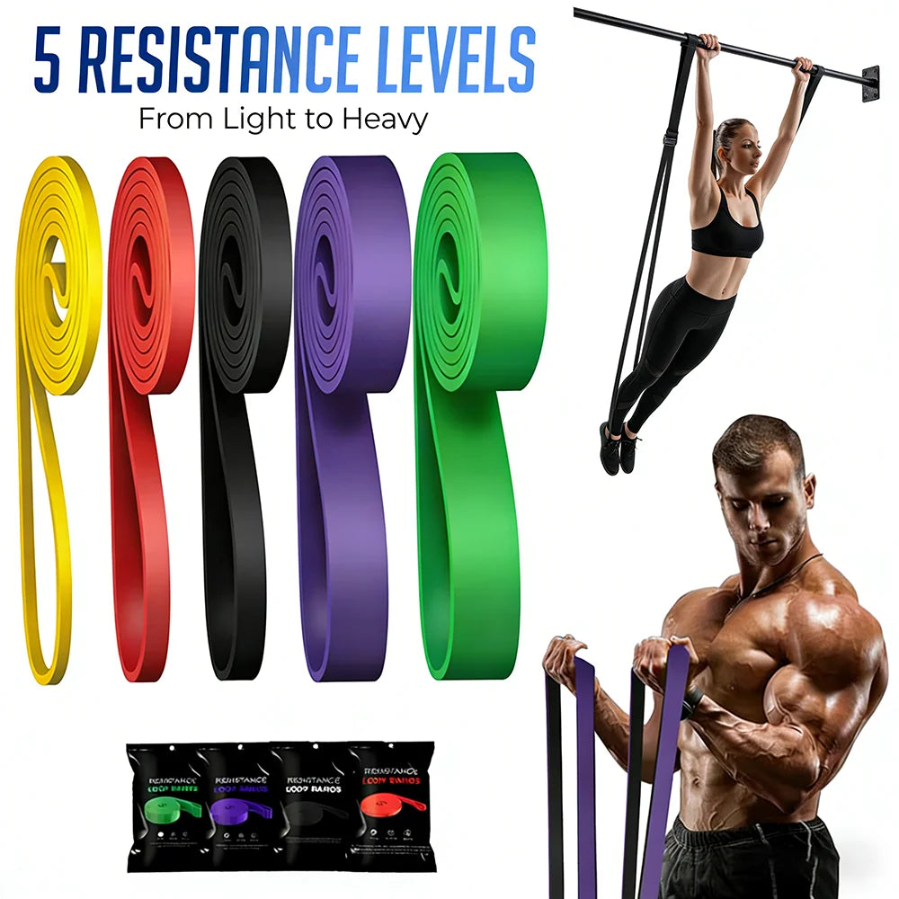 Banda de Resistencia de Alta Resistencia con 7 Niveles — Equipamiento de Entrenamiento de Agilidad para Gimnasio, Yoga y Pilates | Accesorios de Goma para Gimnasio en Casa