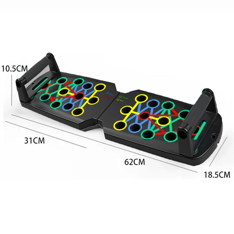 Set de Tablero para Flexiones Portátil y Multifuncional — Barra Plegable para Flexiones | Equipamiento Fitness para Entrenamiento de Pecho, Abdomen, Brazos y Espalda