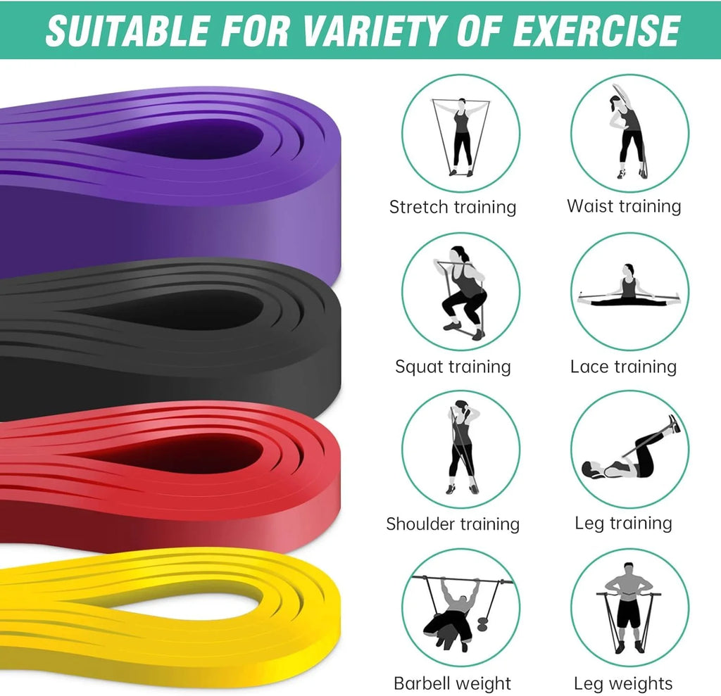 Banda de Resistencia de Alta Resistencia con 7 Niveles — Equipamiento de Entrenamiento de Agilidad para Gimnasio, Yoga y Pilates | Accesorios de Goma para Gimnasio en Casa