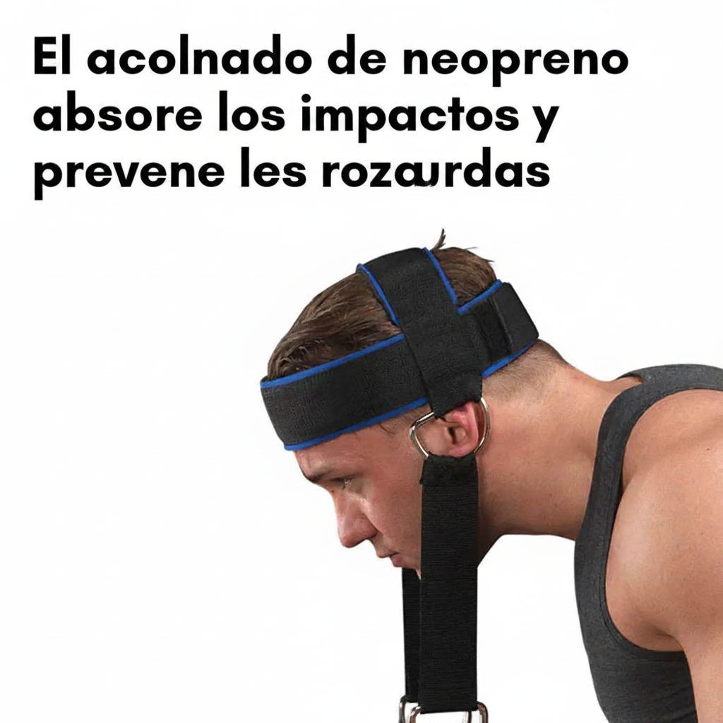 Correa de Entrenamiento de Fuerza Cervical Ajustable — Arnés para la cabeza con Capacidad de Carga para Ejercicios de Fuerza y Fitness en el Gimnasio