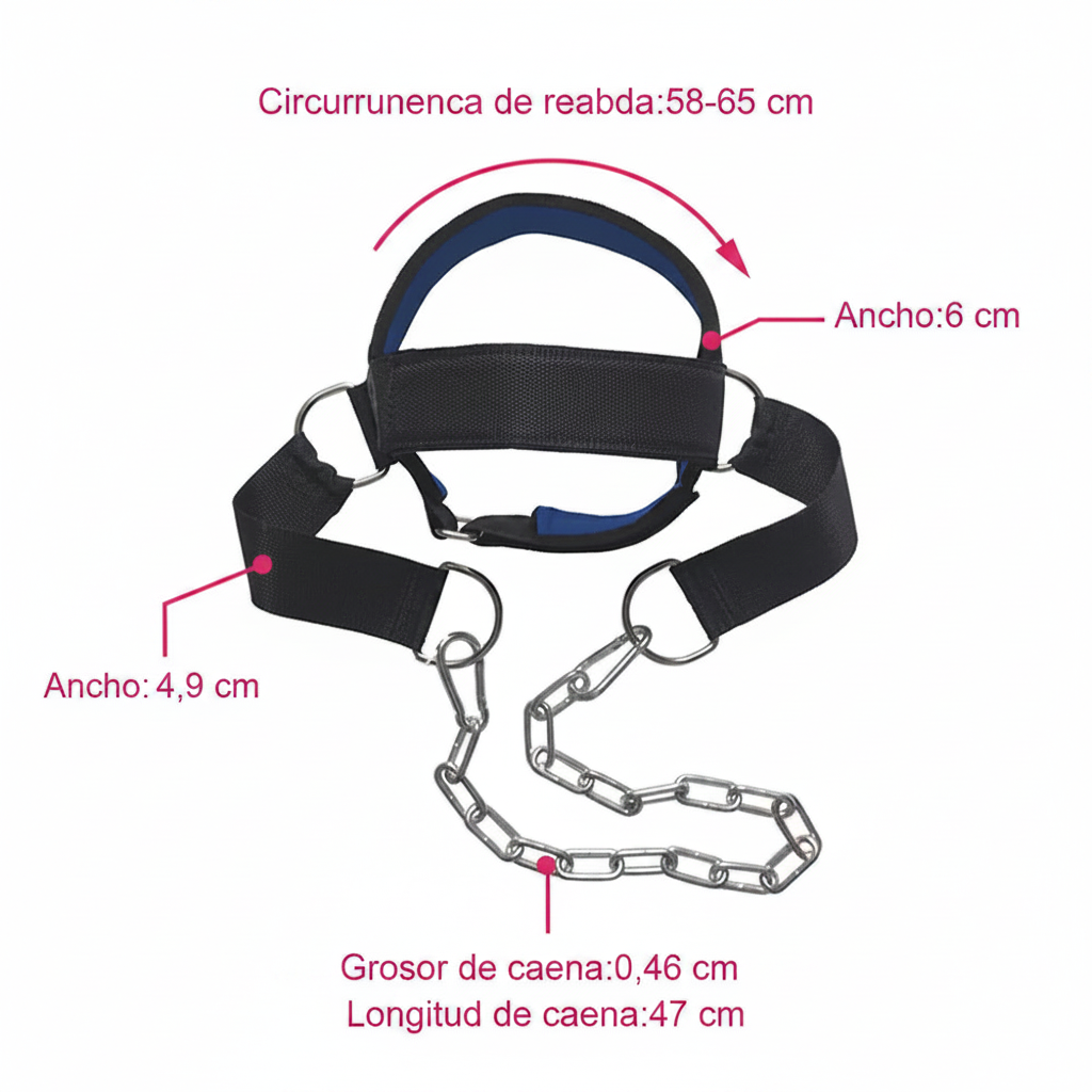Correa de Entrenamiento de Fuerza Cervical Ajustable — Arnés para la cabeza con Capacidad de Carga para Ejercicios de Fuerza y Fitness en el Gimnasio